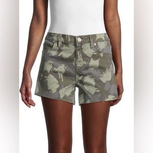 Hudson Jeans Gracie Camo Raw Hem Cut-Off High Rise Shorts size 27 New With Tags